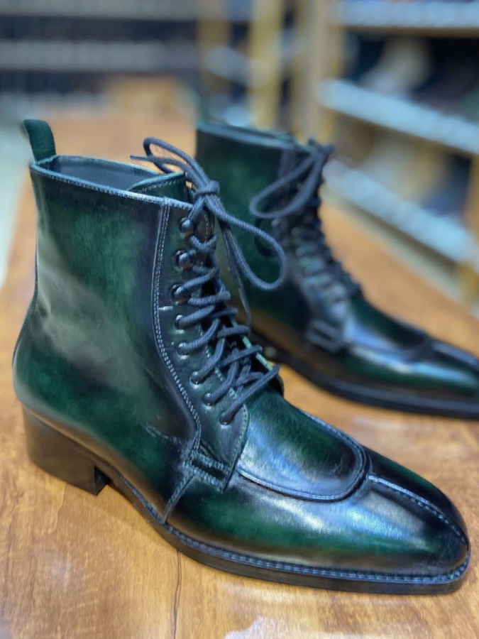 Men's Lace-up Leather Ankle Boots