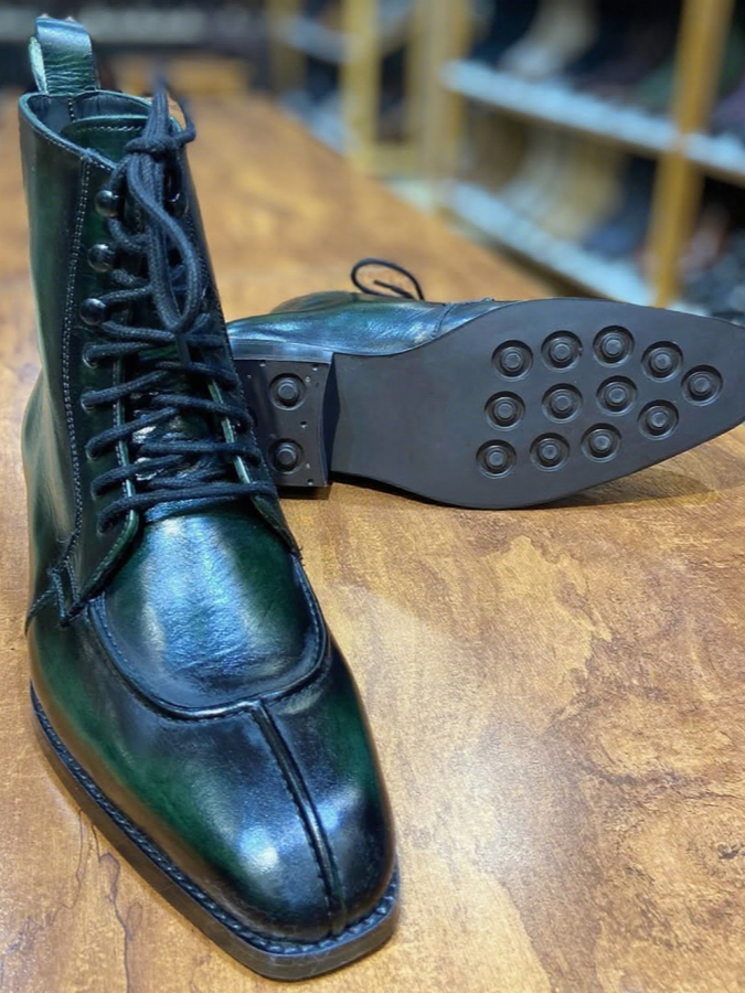 Men's Lace-up Leather Ankle Boots