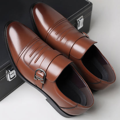 Men's Leather Business Casual Breathable Slip-on Shoes