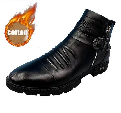 Men Hand Embossed Zipper Martin Boots